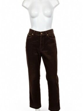 Ralph Lauren Women's Straight-Leg Corduroy Jeans in Dark Brown Sz 8